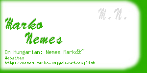 marko nemes business card